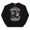 Sudadera gatos Fotógato en color negro, vista plana