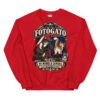 Sudadera gatos Fotógato en color rojo, vista plana