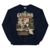 Sudadera gatos Gatólogo en color marino, vista plana