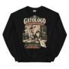Sudadera gatos Gatólogo en color negro, vista plana