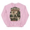 Sudadera gatos Gatólogo en color rosa claro, vista plana