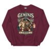 Sudadera gatos Géminis en color granate, vista plana