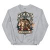 Sudadera gatos Géminis en color gris deportivo, vista plana