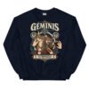 Sudadera gatos Géminis en color marino, vista plana