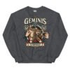 Sudadera gatos Géminis en color oscuro jaspeado, vista plana