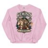Sudadera gatos Géminis en color rosa claro, vista plana