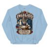 Sudadera gatos Ingegato en color azul claro, vista plana