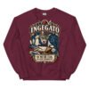 Sudadera gatos Ingegato en color granate, vista plana