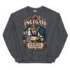 Sudadera gatos Ingegato en color oscuro jaspeado, vista plana