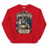 Sudadera gatos Ingegato en color rojo, vista plana
