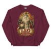 Sudadera gatos Leo en color granate, vista plana