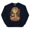 Sudadera gatos Leo en color marino, vista plana