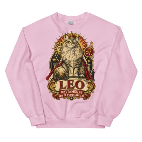 Sudadera gatos Leo en color rosa claro, vista plana