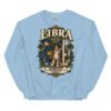 Sudadera gatos Libra en color azul claro, vista plana
