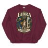 Sudadera gatos Libra en color granate, vista plana