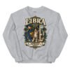 Sudadera gatos Libra en color gris deportivo, vista plana