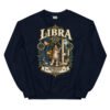 Sudadera gatos Libra en color marino, vista plana