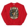 Sudadera gatos Libra en color rojo, vista plana