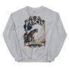 Sudadera gatos Piscis en color gris deportivo, vista plana
