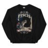 Sudadera gatos Piscis en color negro, vista plana
