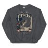 Sudadera gatos Piscis en color oscuro jaspeado, vista plana