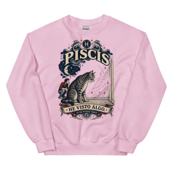 Sudadera gatos Piscis en color rosa claro, vista plana