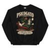 Sudadera gatos Psicogato en color negro, vista plana