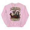 Sudadera gatos Psicogato en color rosa claro, vista plana