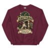 Sudadera gatos Sagitario en color granate, vista plana