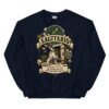 Sudadera gatos Sagitario en color marino, vista plana
