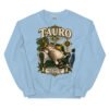Sudadera gatos Tauro en color azul claro, vista plana