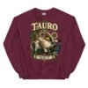 Sudadera gatos Tauro en color granate, vista plana