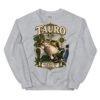 Sudadera gatos Tauro en color gris deportivo, vista plana