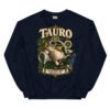 Sudadera gatos Tauro en color marino, vista plana