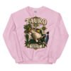 Sudadera gatos Tauro en color rosa claro, vista plana