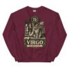 Sudadera gatos Virgo en color granate, vista plana