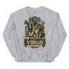 Sudadera gatos Virgo en color gris deportivo, vista plana
