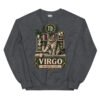 Sudadera gatos Virgo en color oscuro jaspeado, vista plana
