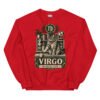 Sudadera gatos Virgo en color rojo, vista plana